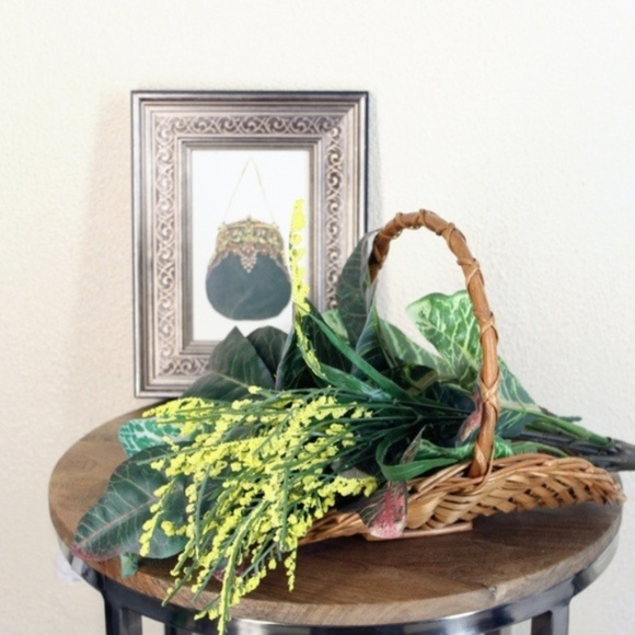 Vintage Other - Rustic Farmhouse Brown Wicker Flower/Veggie Basket